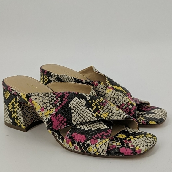 NWOT NINE WEST Glimpse Snakeskin Sandals - Picture 1 of 7